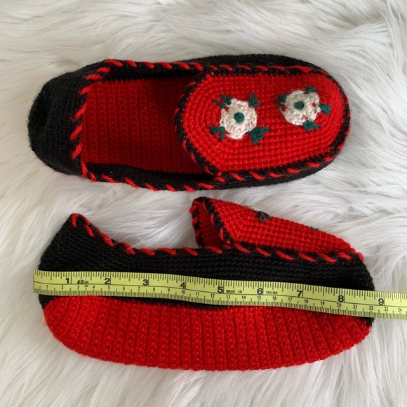 Hand Knit Wool Sock Bootie Slippers Handmade - Picture 4 of 4